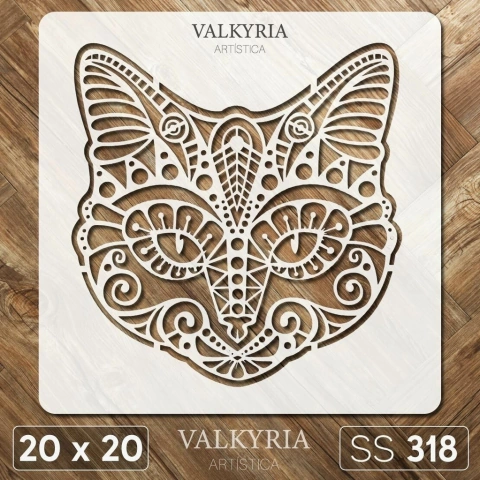 Stencil "Carita de Gato" 20 x 20 | Shine Deco Laser