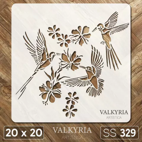 Stencil 20 x 20 "Colibries" | SS 329