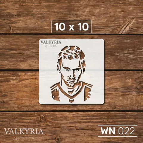 Stencil 10 x 10 "Cara de Leo Messi" | N022