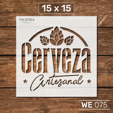 Stencil 15 x 15 "Cerveza Artesanal" | E075