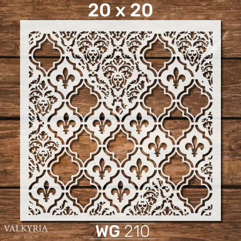 Stencil 20 x 20 "Marroquí y Flor de Liz" | G210