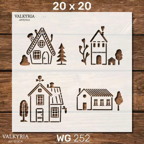 Stencil 20 x 20 "Casitas" | G252