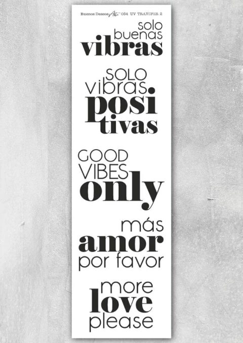 Transfer UV 29 x 8,5 "Frases 1" | BV 130 - comprar online