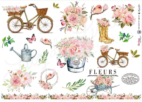 Transfer Color con Glitter A4 "Beautiful Garden" | LG 012