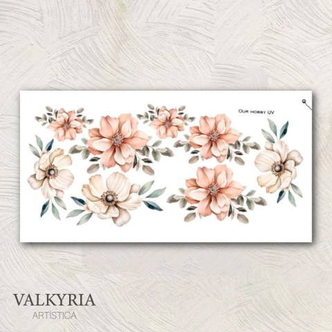 Transfer UV 30 x 12 "Flores" | VH 027