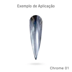 Pó Chrome 01 - Charms Beauty - Efeito Espelhado