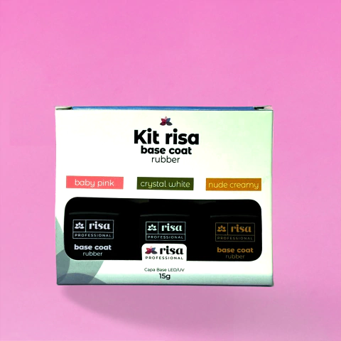 KIT RISA 3 UNIDADES BASE RUBBER (CRYSTAL, NUDE, PINK)