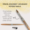 Pincel Acrílico nº10 Dourado Potent Nails 100% Kolinsky