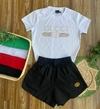 Conjunto de shorts Preto e camiseta Branca GG