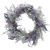 Guirlanda decorativa em tons de lilás e verde, com flores de lavanda e folhagens, ideal para decoração.