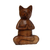 Gato Em Teka Meditando - Importado de Bali - comprar online