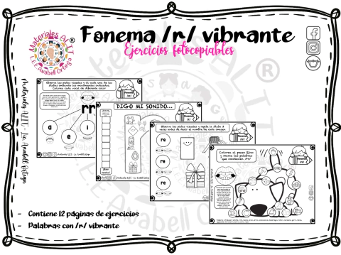Ejercicios del fonema R vibrante