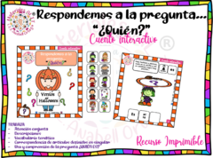 Cuento imprimible - Respondemos la pregunta ¿QUIÉN? - Halloween