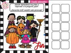 Cuento imprimible - Respondemos la pregunta ¿QUÉ? - Halloween en internet