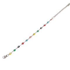 Pulsera ojito turco multicolor mini Plateada - APU051