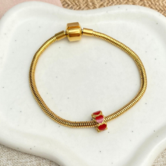 Charm rondel corazones rojo dorado - 0429CH en internet