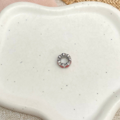 Charm rondel corazones rojo plateado - 0430CH - comprar en línea
