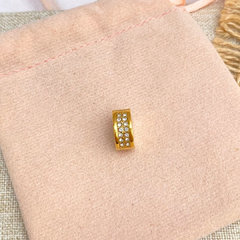Charm rondel con cristal dorado - 2118CH