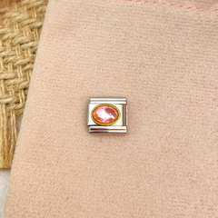 Charm cristal oval rosa bicolor - 2467CH