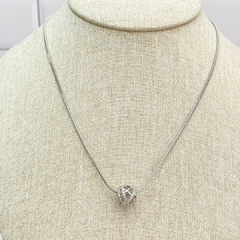 Collar rondel con zirconias plateado - 2496D - comprar en línea