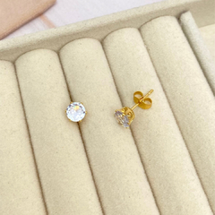 Broquel cristal 13mm. Dorado - AB001