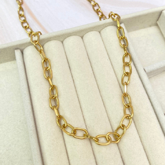 Collar eslabon ovalado dorado - ACA024 en internet