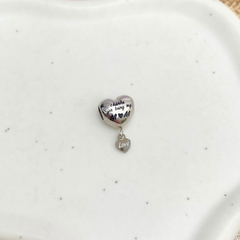 Charm corazón MOM plateado - ACH004