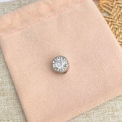 Charm redondo con cristal plateado - ACH011 - comprar en línea