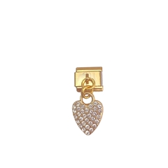 Italian charm corazón colgante dorado - ACH072 - comprar en línea