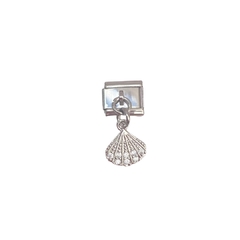 Italian charm concha colgante plateado - ACH073 - comprar en línea