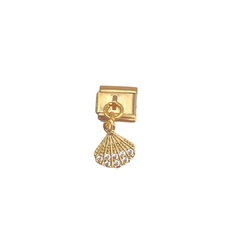 Italian charm concha colgante dorado - ACH074 - comprar en línea