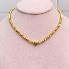 Collar balines y corazón dorado - ADC038 - comprar en línea