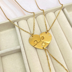 Set 3 collares que forman un corazón dorado - ADC051 - Taibell