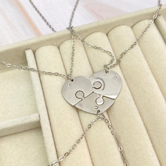 Set 3 collares que forman un corazón plateado - ADC052 en internet