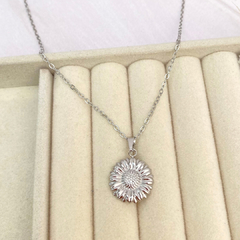 Collar girasol plateado - ADC061 - comprar en línea