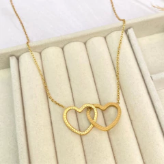 Collar corazones entrelazados dorado - ADC066 - comprar en línea