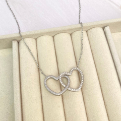 Collar corazones entrelazados plateado - ADC067 - comprar en línea