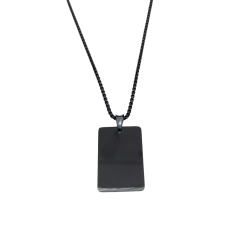 Collar placa negra 3cm. - ADC068 - comprar en línea
