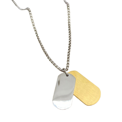 Collar placa doble bicolor - ADC073 - comprar en línea