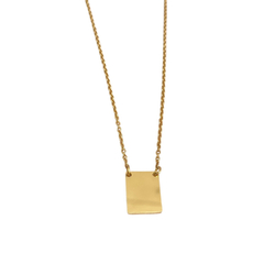 Collar con plaquita lisa dorado - ADC074 - comprar en línea
