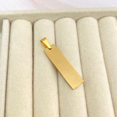 Dije placa rectangular lisa dorada 3x0.8cm. - ADJ009 en internet
