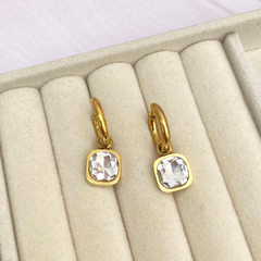 Arracada cuadro cristal colgante - AHU029 - comprar en línea