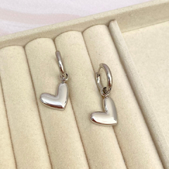 Arracada corazón colgante plateado - AHU033 - comprar en línea