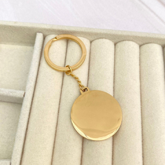 Llavero placa circular dorado 2.7cm. - ALV011 en internet