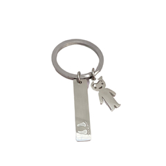 Llavero barra con dije de niña plateado 3cm. - ALV017 - comprar en línea