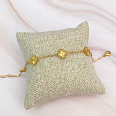 Pulsera dorada tréboles 9mm. - AP020 - comprar en línea