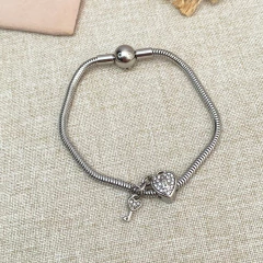 Pulsera estilo charm broche de bola plateada - AP034 - tienda en línea