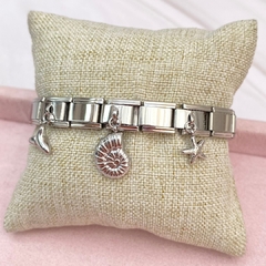 Brazalete italiano charms marinos plateado - APU089 en internet