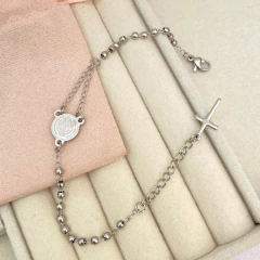 Pulsera misterio San Benito plateada - APU090 - comprar en línea
