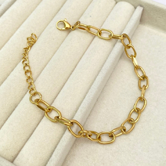 Pulsera eslabon ovalado dorado - APU098 - comprar en línea